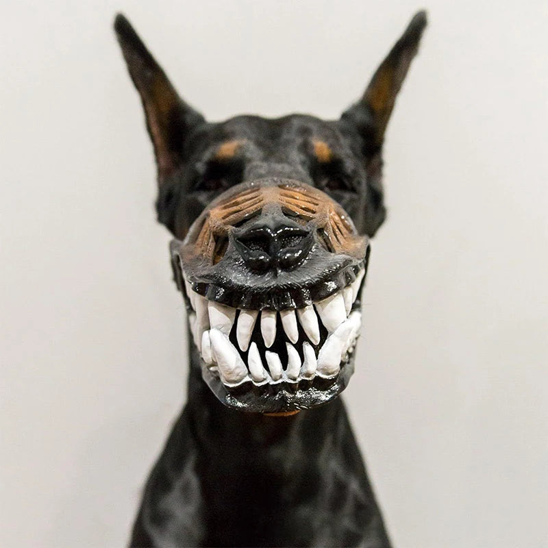 Scary Dog Muzzle Costume Mask with Fake Teeth