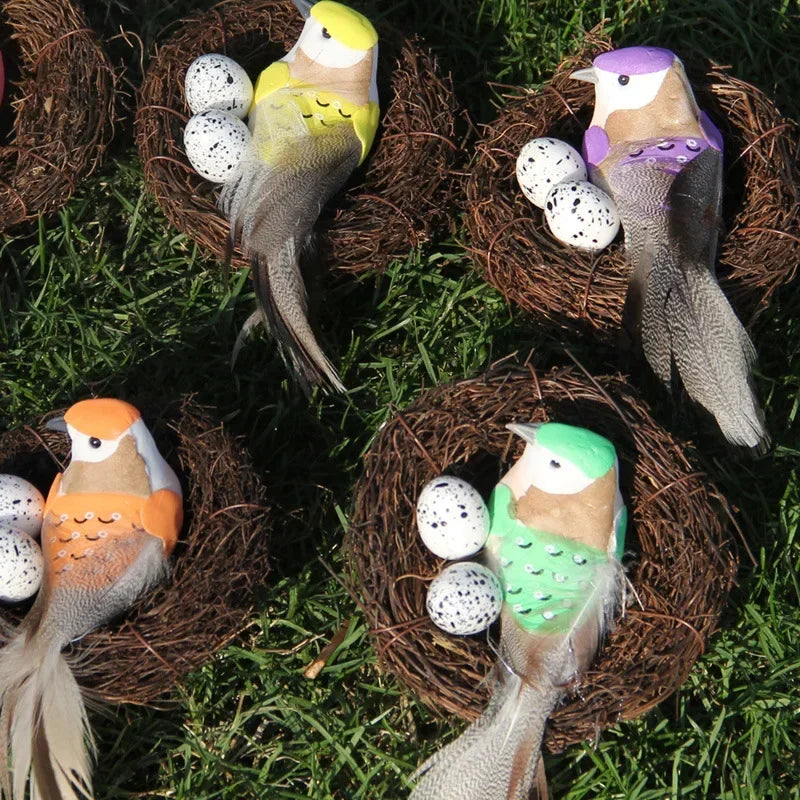 Nid d'oiseau en rotin tressé à la main