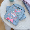Charming Denim Jacket for Small Dogs with Playful Prints