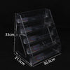 Clear Acrylic Display Stand with Slanted Tiers for Business Cards, Brochures & Cosmetics