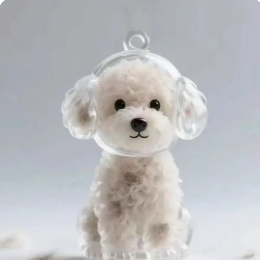 Pet Memorial Hair Keepsake Keychain with Transparent Storage Pendant