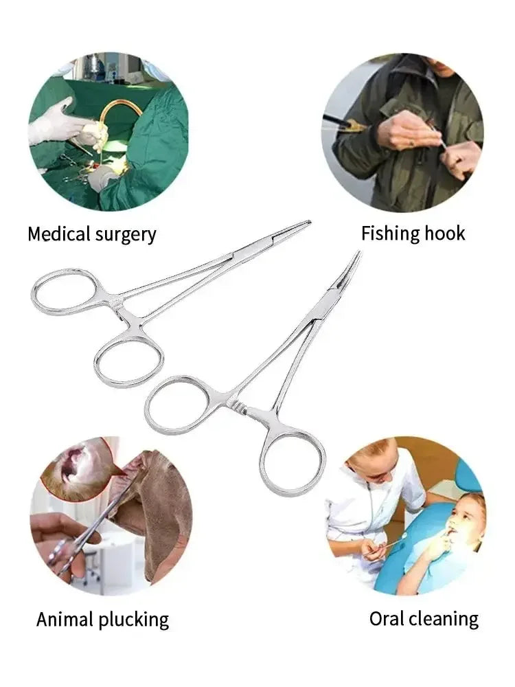 Stainless Steel Locking Hemostatic Forceps with Serrated Jaws