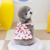 Vestido de Estampado de Fresa para Cachorros con Lazo y Tirantes