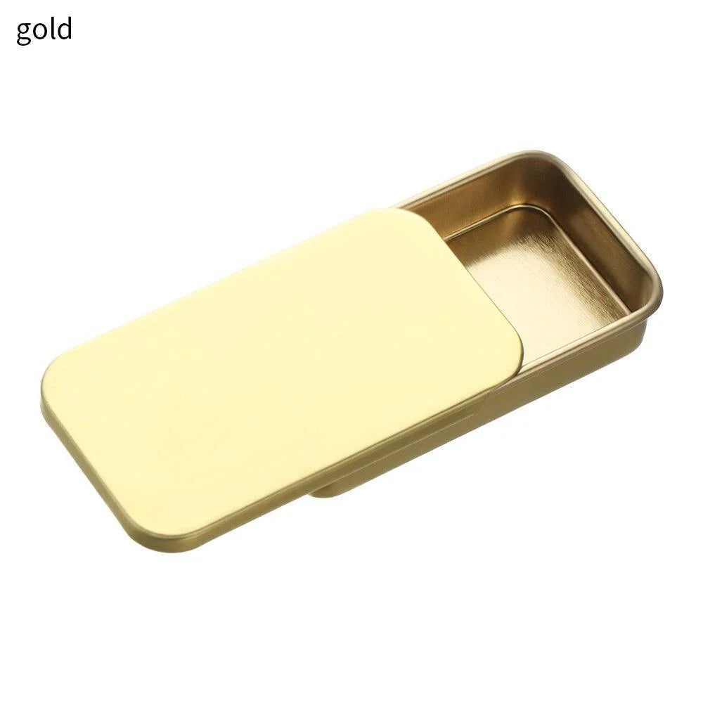 A gold ergonomic parrot training treat dispenser with a rectangular tray.