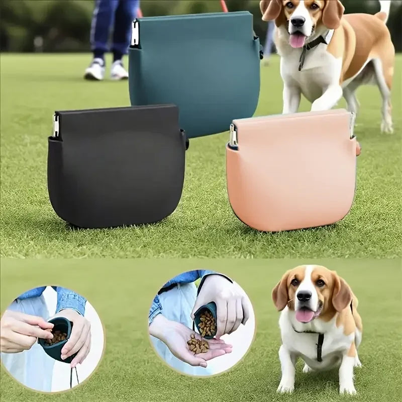 Portable Silicone Dog Treat Pouch for Training and Walks