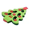 Green interactive puzzle slow feeder bowl with red inserts for dogs and cats