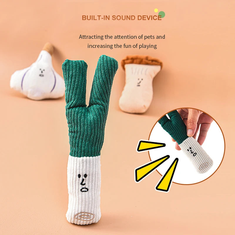 Dog Plush Squeak Toy - Onion Mushroom Garlic Series