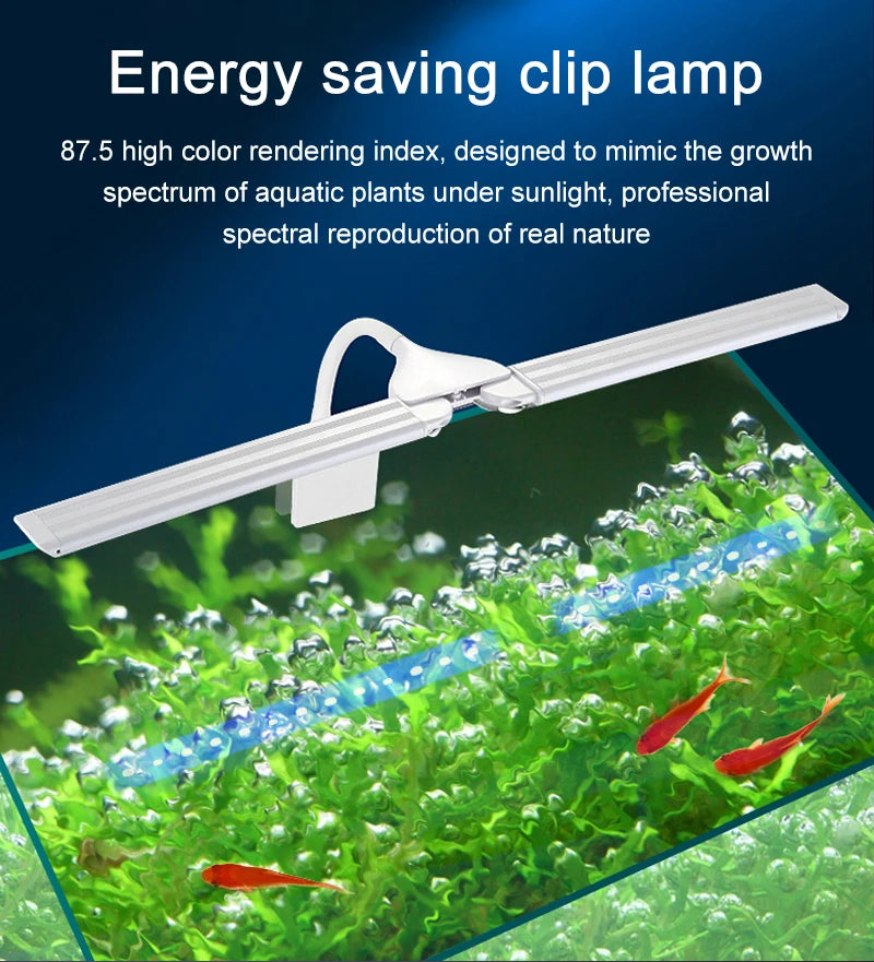 Lampe LED à pince réglable pour aquarium