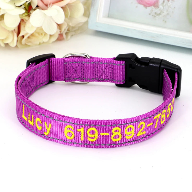 Personalisierte bestickte Nylon-Hundehalsband