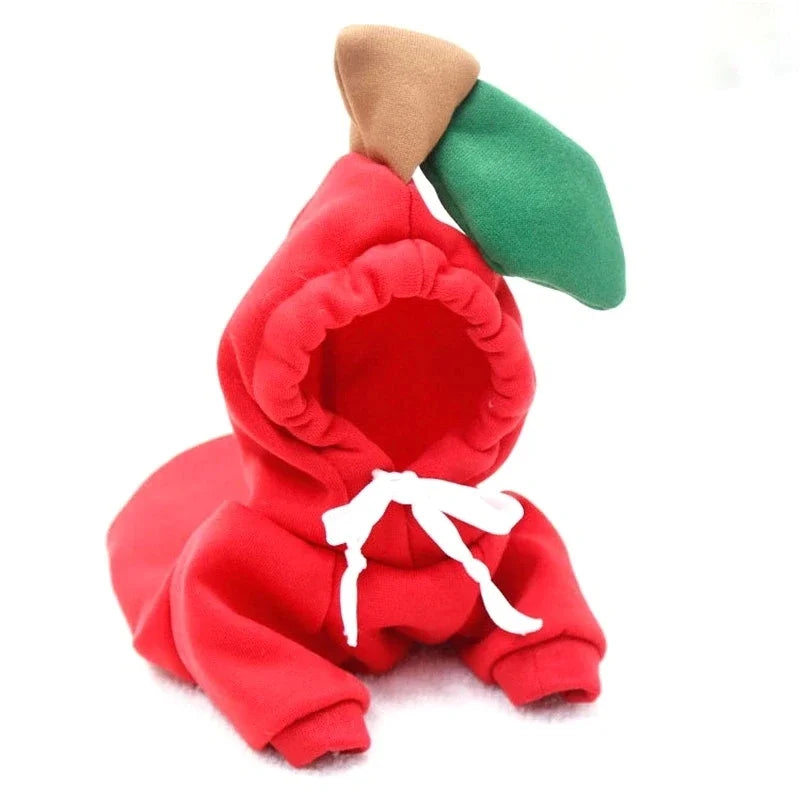 Fruit Print Fleece Dog Hoodie for Small Pets