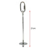 Stainless steel bird feeder fork for parrots with a hanging loop and a 21cm length.