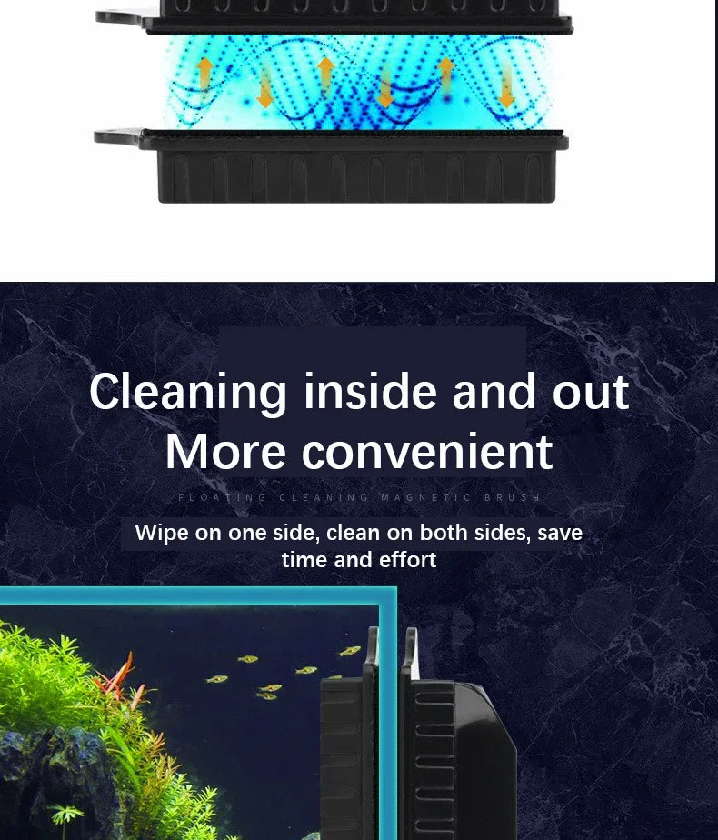 Double-Sided Magnetic Aquarium Glass Cleaner