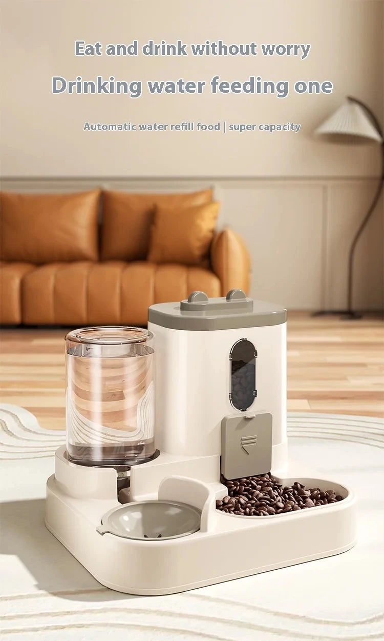 Gravity-Fed Pet Food and Water Station
