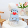 Charming Denim Jacket for Small Dogs with Playful Prints