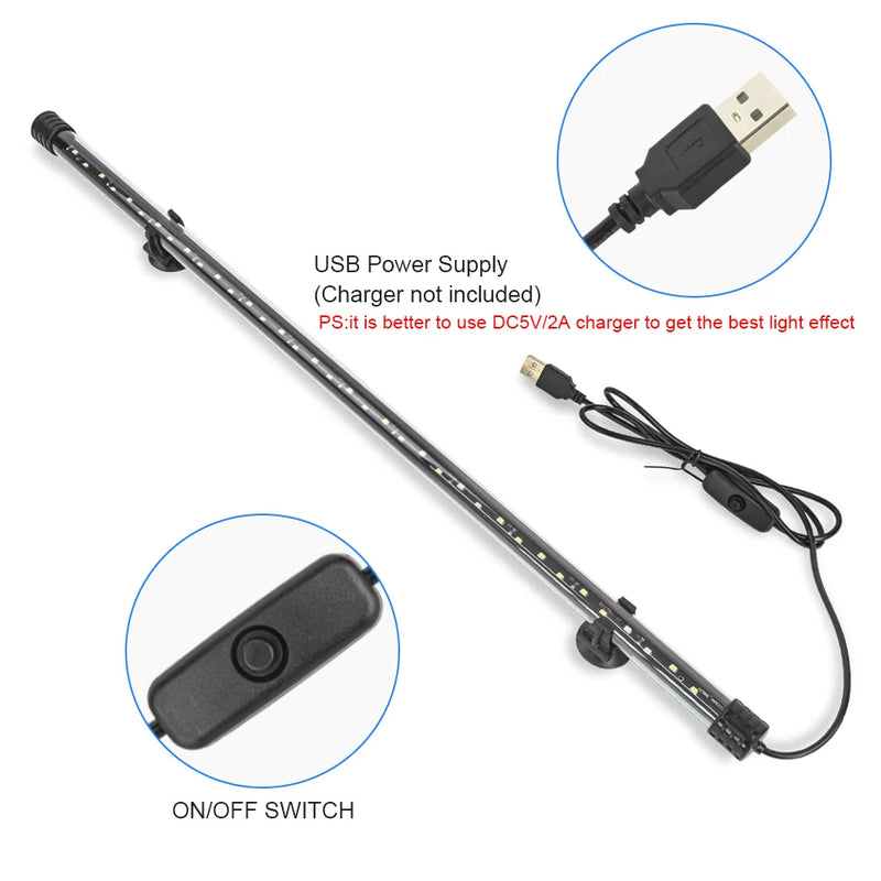 USB Aquarium Light LED Plant Grow Lamp 18-58cm