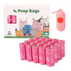 Extra Thick Leak-Proof Dog Poop Bags with Dispenser – Cute Heart Print