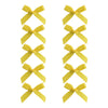 A set of yellow ribbon bow hair clips for girls