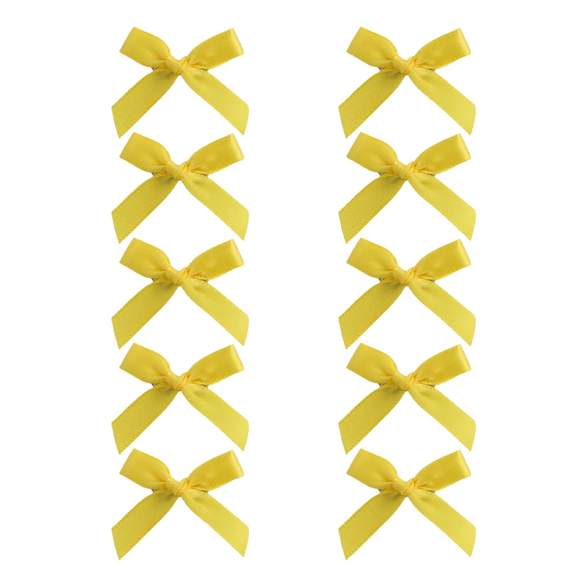 A set of yellow ribbon bow hair clips for girls