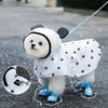 Small Dog Full-Body Raincoat with 4-Leg Coverage