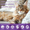 A tabby cat is resting on a white blanket, illustrating a natural sedation solution for cats.