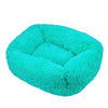 Lit carré en peluche de luxe pour chien