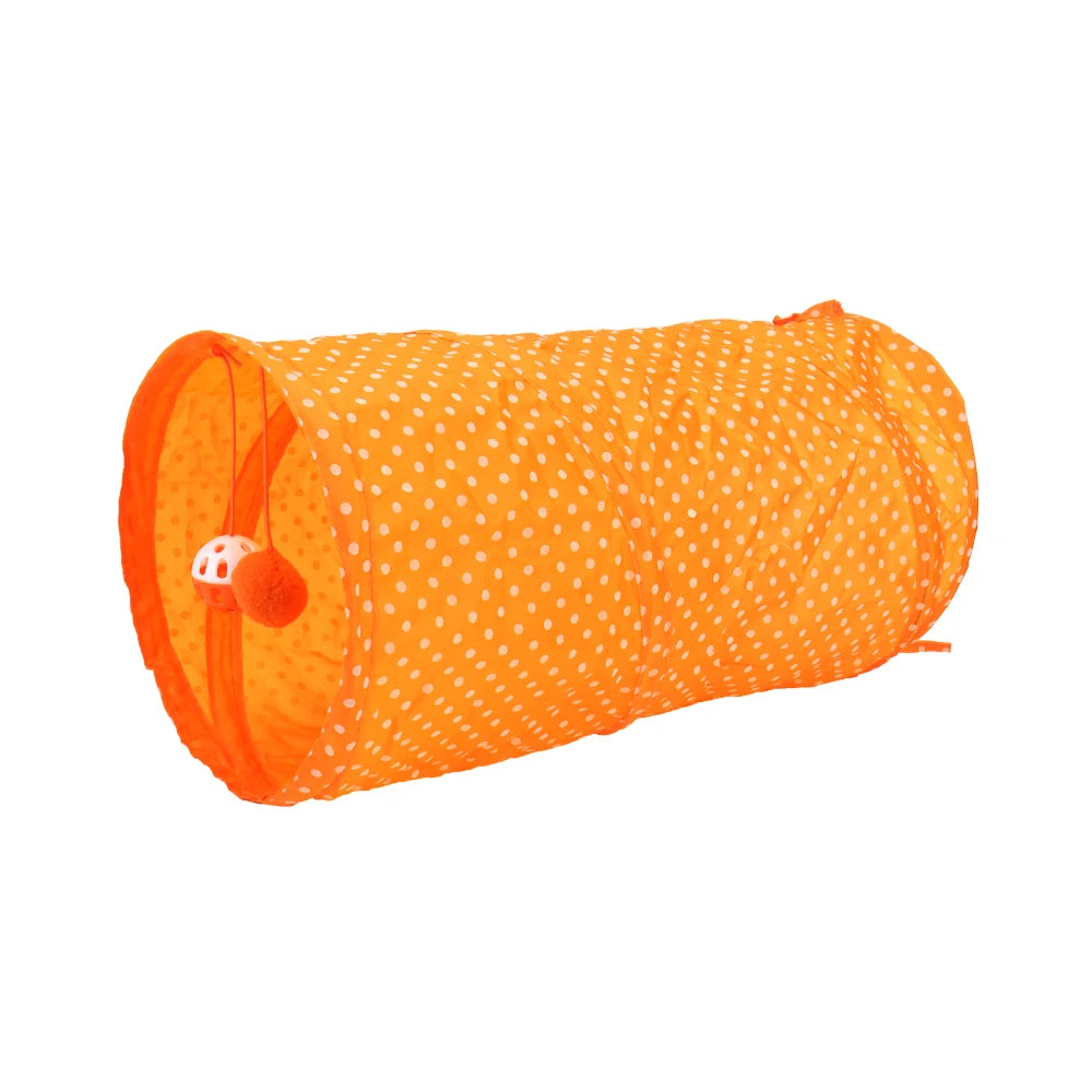 Foldable Cat Tunnel Toy with Ball