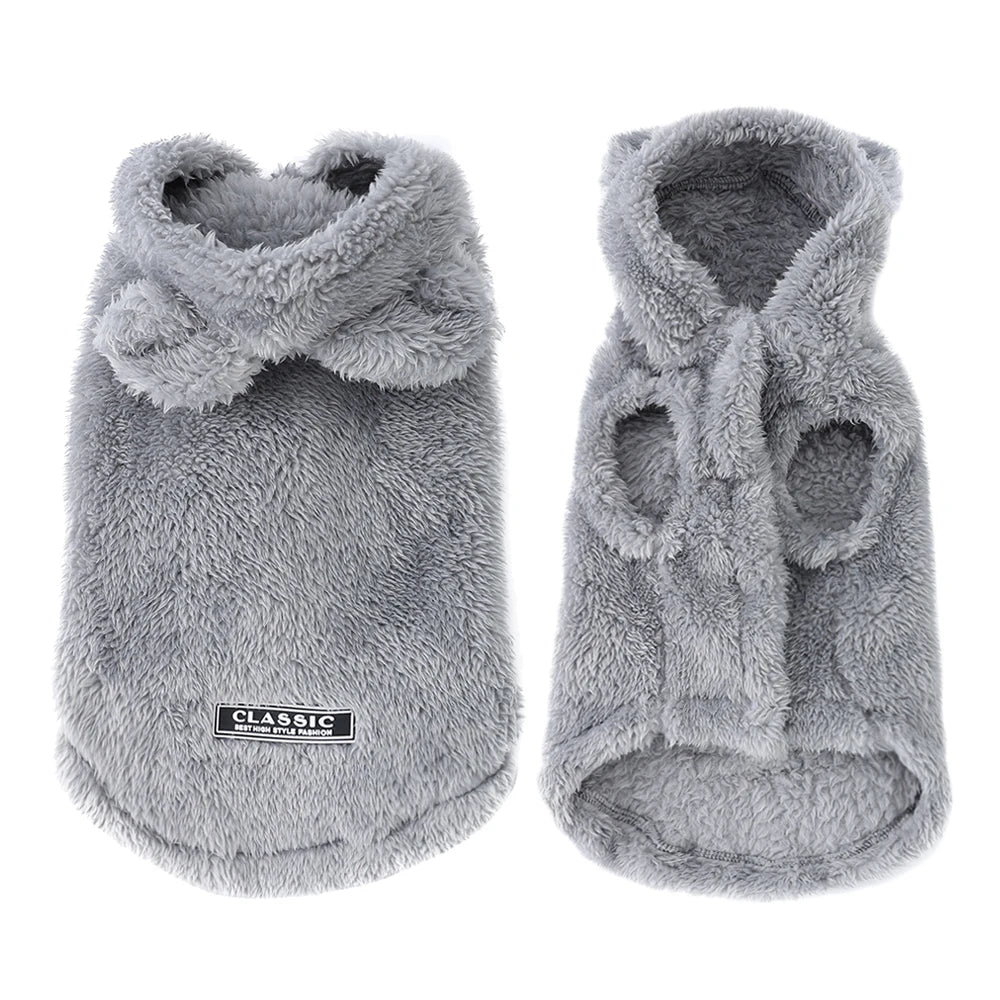 Cozy Fleece Dog Hoodie for Small and Medium Breeds
