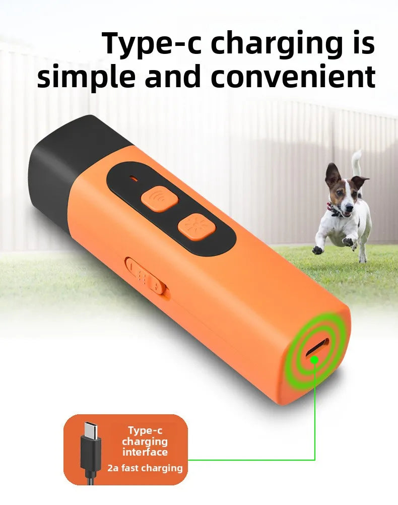 Rechargeable Ultrasonic Dog Deterrent with LED Flashlight