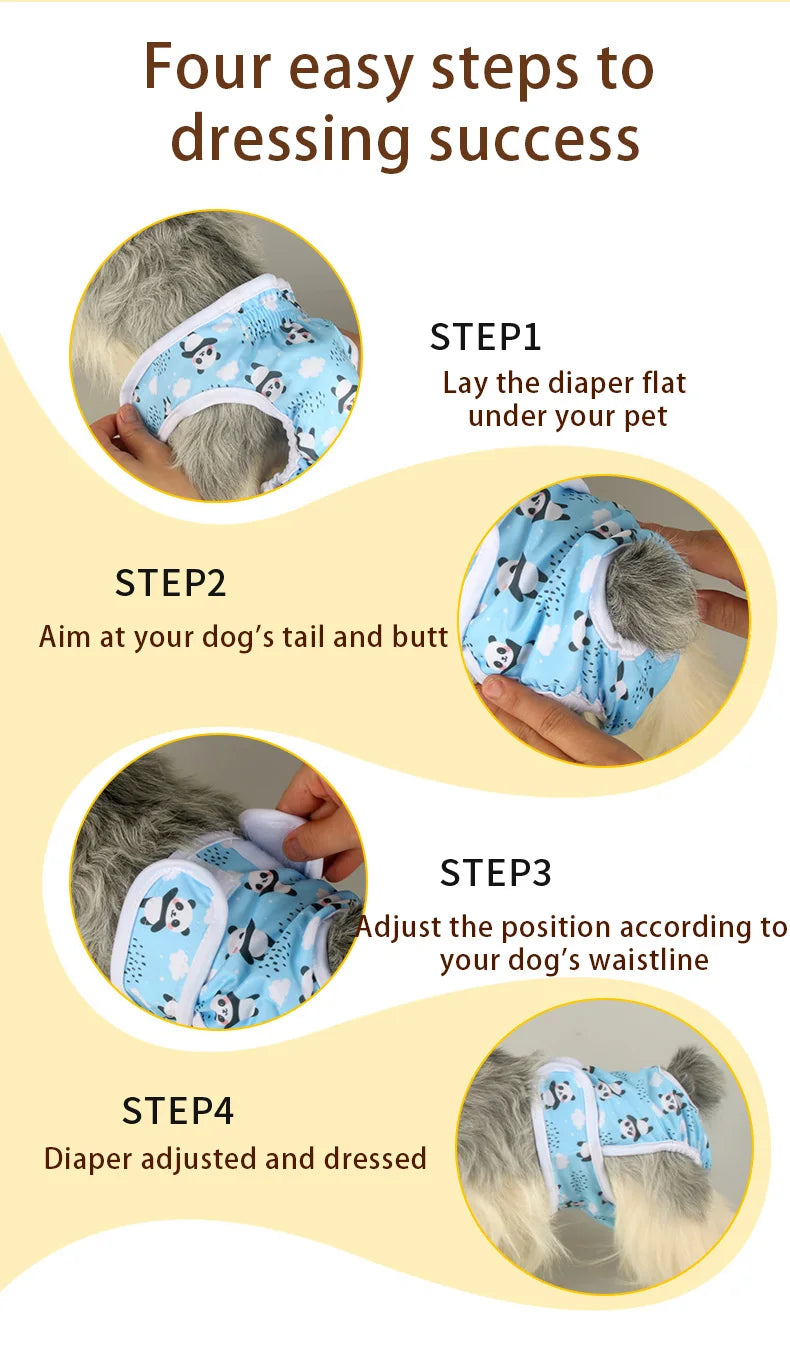 Reusable Washable Dog Diapers for Female Dogs, High Absorbency Leak-Proof Sanitary Pant