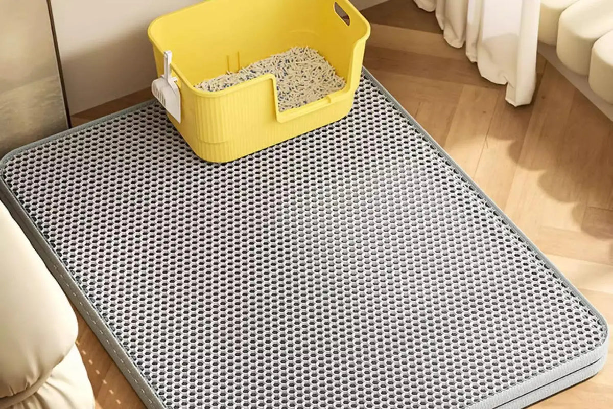 Heavy Duty Waterproof Cat Litter Mat with Non-Slip Base