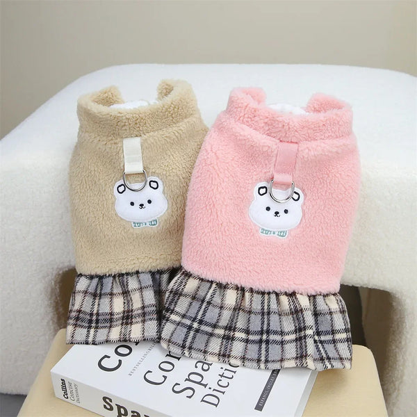 Plaid Dog Dress - Autumn Winter Princess Outfit