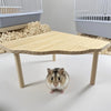 Wooden Hamster Play Platform with Two-Level Design