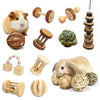 Natural Wooden Chew Toy Set for Small Pets – Guinea Pigs, Rabbits & Hamsters