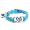 Heart-Shaped Velvet Cat Collar with Bell