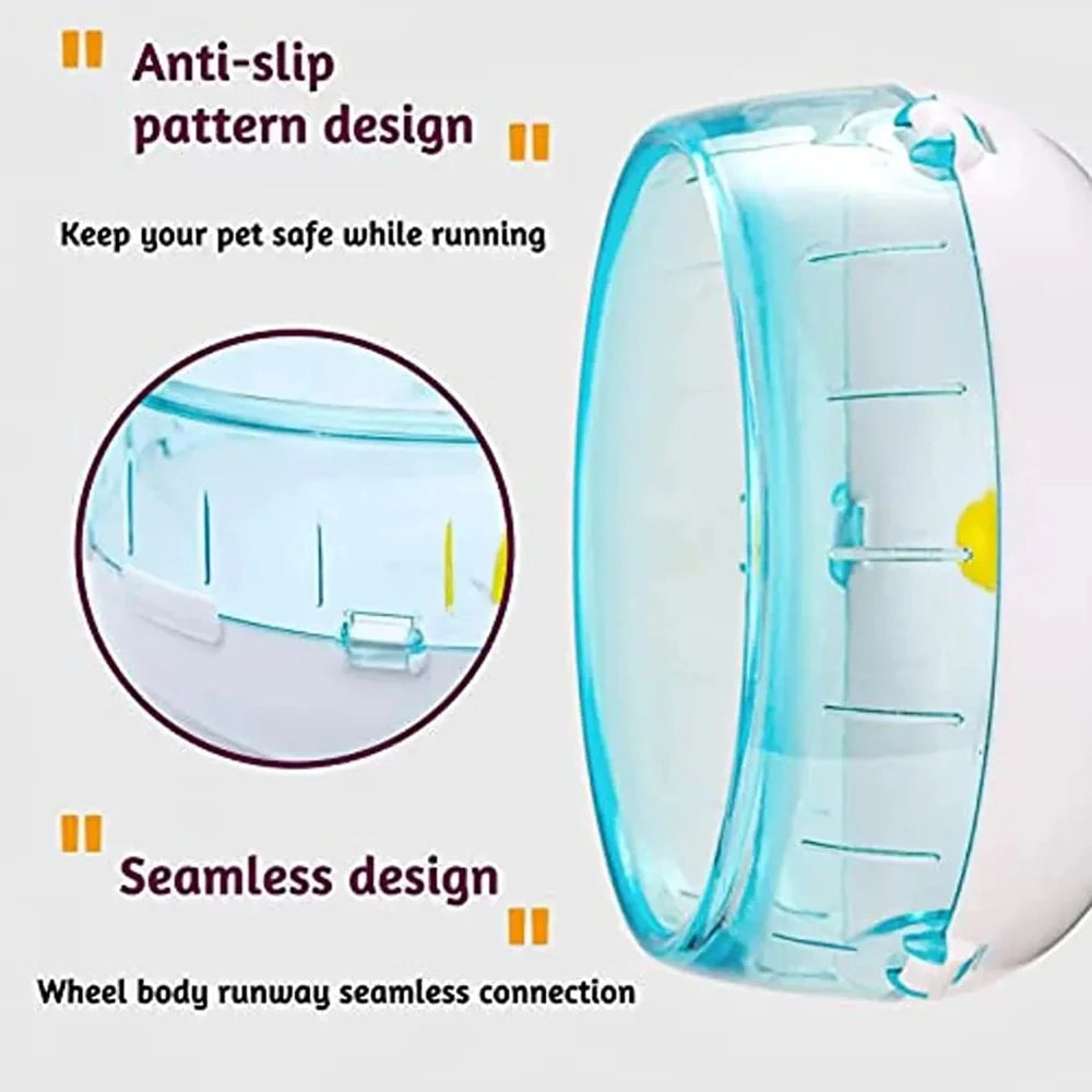 Disque de hamster en acrylique transparent avec motif antidérapant et connexion fluide