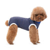 Striped Cotton Dog Recovery Suit for Post-Surgery Protection