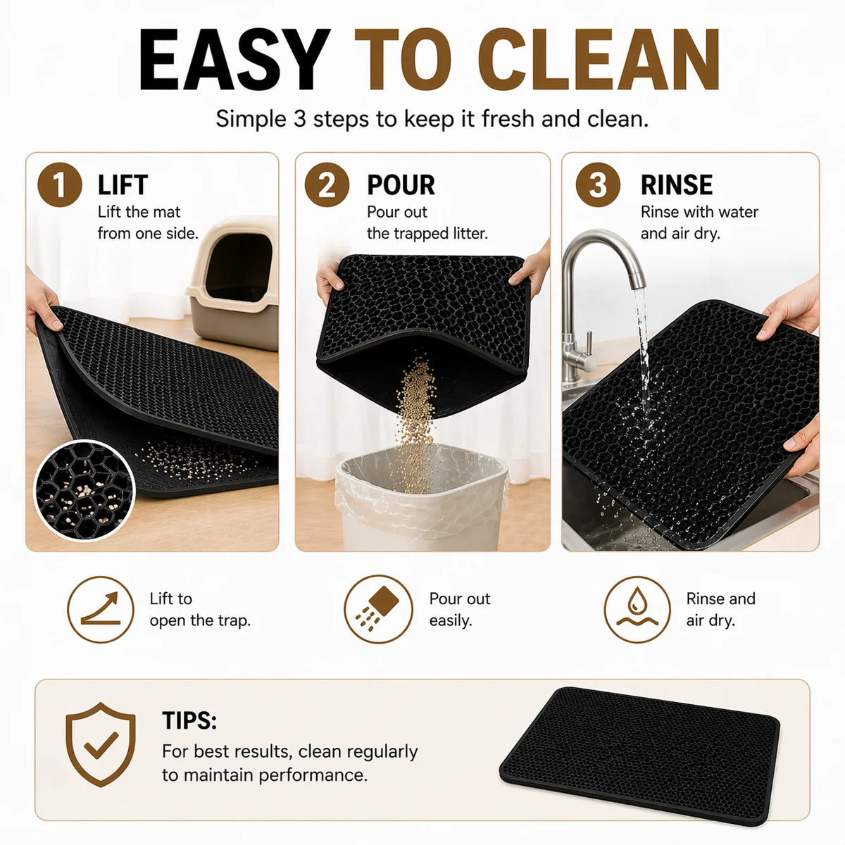 Bienenwaben-Doppelschicht-Kattentraining-Matte mit Reinigungs- und Wartungsanleitungen