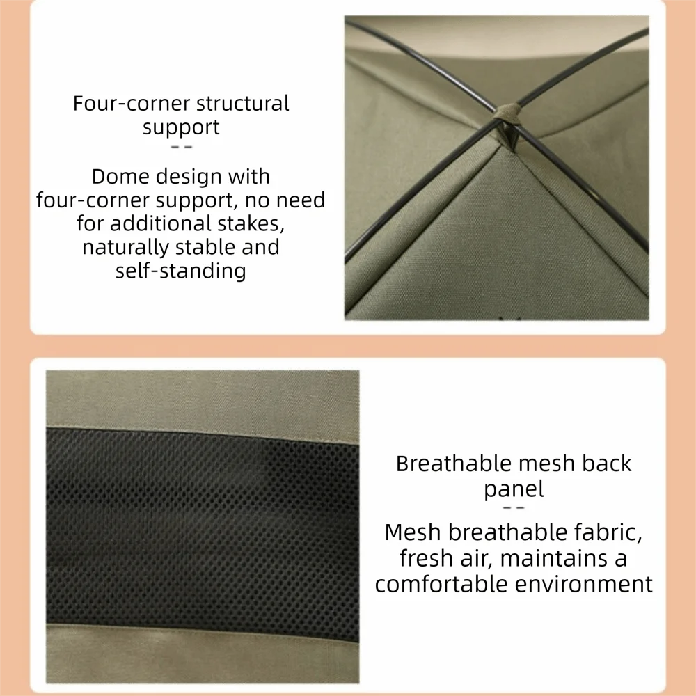 Breathable Pet Tent House with Foldable Design and Double-Sided Mat