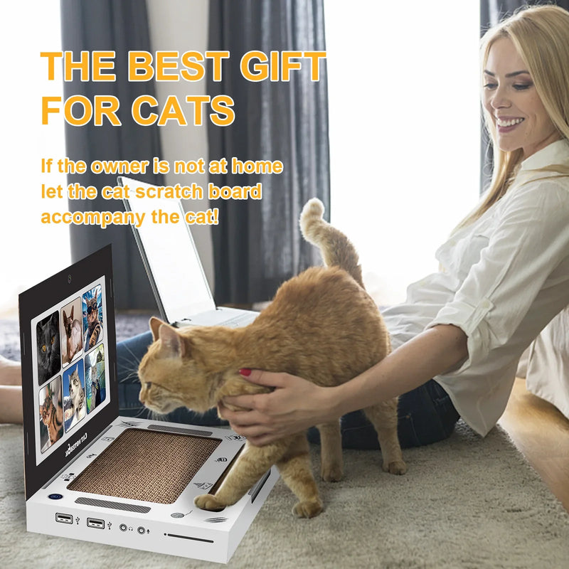 Griffoir pour chat en forme d'ordinateur portable