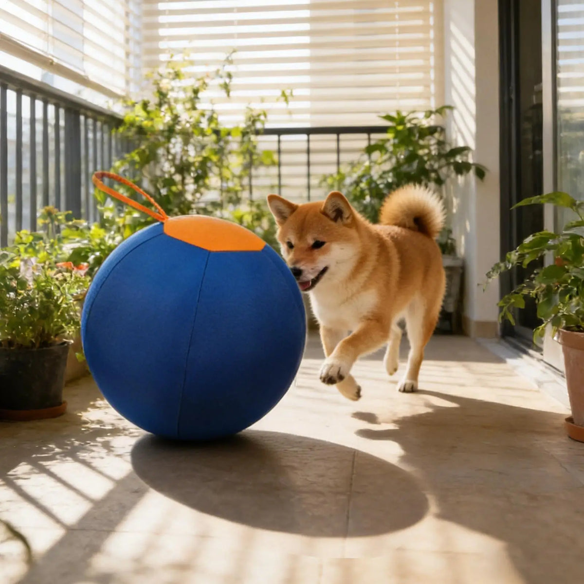 Interactive Large Dog Ball with Wrist Strap