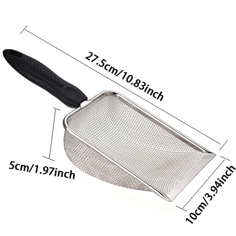Stainless Steel Mesh Scoop for Reptile Terrariums and Cat Litter