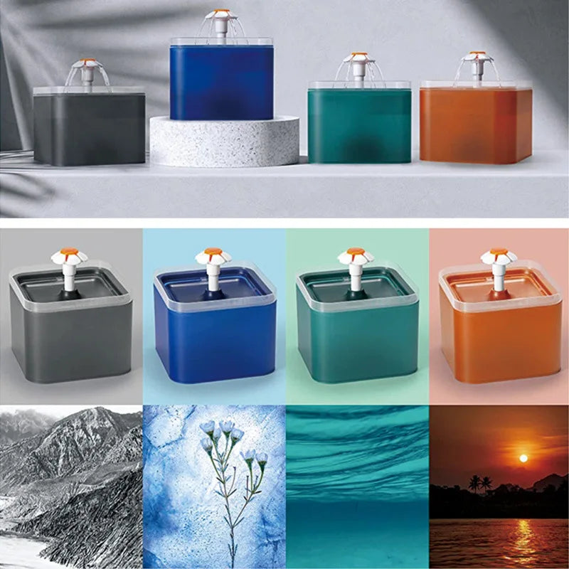 Fuente de Agua para Mascotas de 2L con Indicador LED