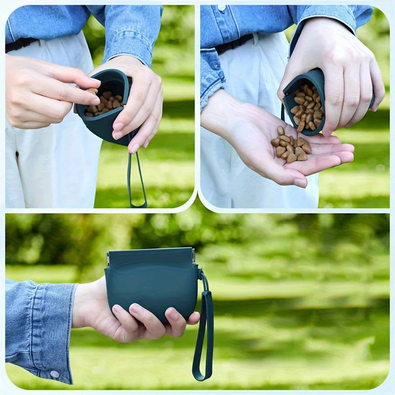 Portable Silicone Dog Treat Pouch for Training and Walks
