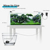 Diagramm, das zeigt, wie man ein automatisiertes Wasserzuführsystem für Aquarien mit Pumpe und Sensor verwendet