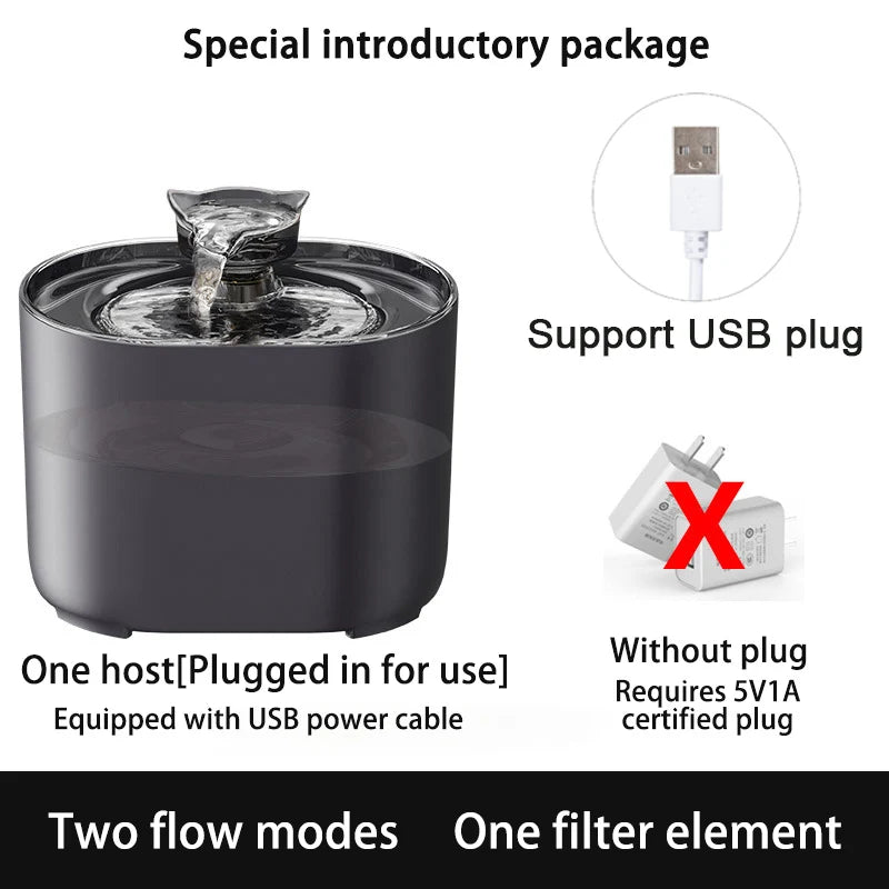 2.2L Pet Water Fountain with Filtration and Ultra-Quiet Pump