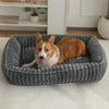 Cozy Rectangle Plush Pet Bed with Removable Cover