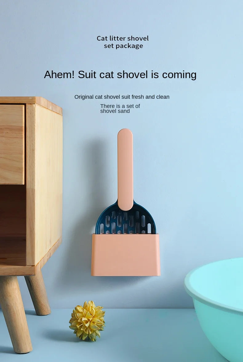 Pala y Cepillo para Limpiar la Arena de Gatos