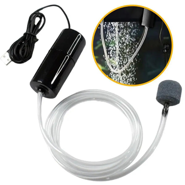 USB Mini Aquarium Air Pump Kit With Air Stone