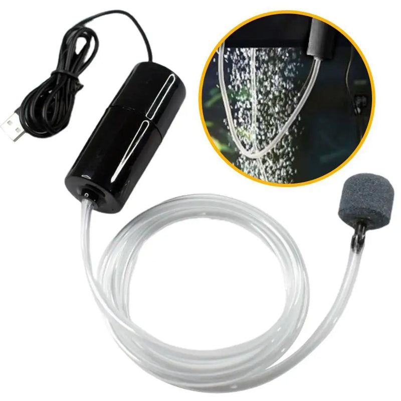 USB Mini Aquarium Air Pump Kit With Air Stone
