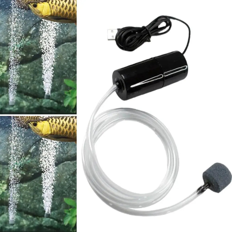 USB Mini Aquarium Air Pump Kit With Air Stone